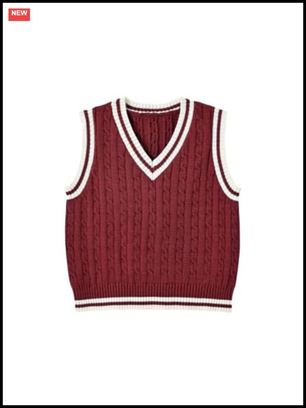 Preppy Sleeveless Knitted Sweater Vest V-Neck Plaid Crop Tank Top